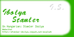 ibolya stamler business card